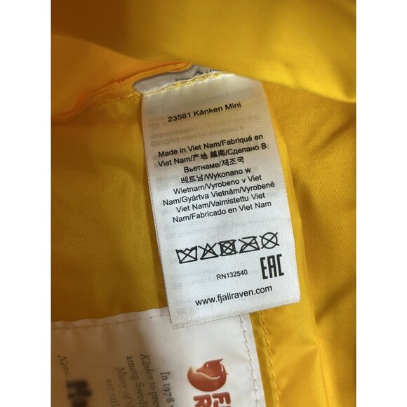Fjallraven Kanken Mini Everyday Outdoor Backpack Yellow - Very Good Condition